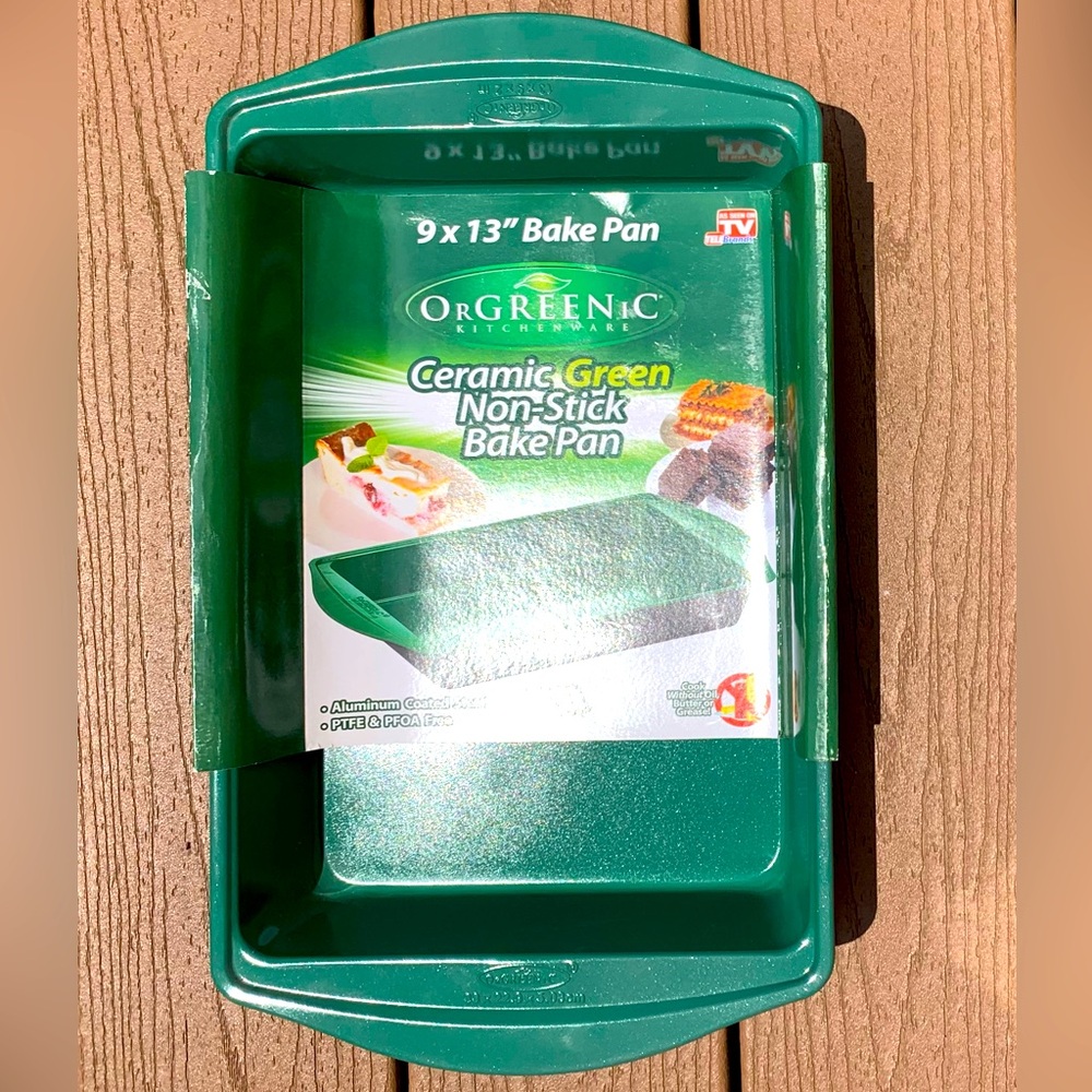 🆕ORGREENIC NON STICK 9” x 13” CAKE PAN BAKING PAN ROASTER NWTS!